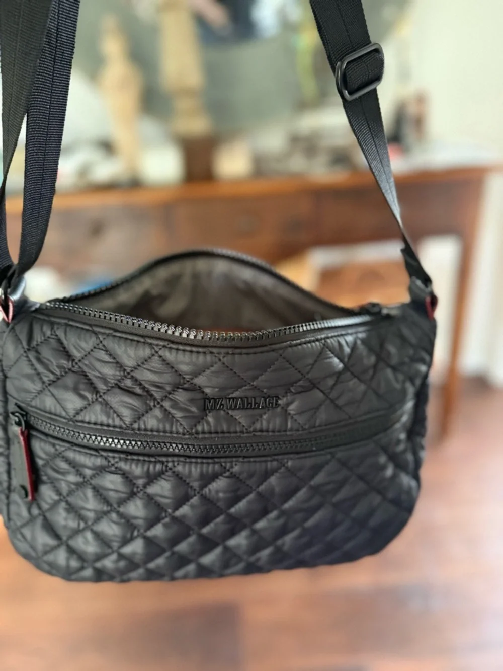 MZ Wallace Quilted Half-Moon Crossbody in Black - Picture 6 of 10